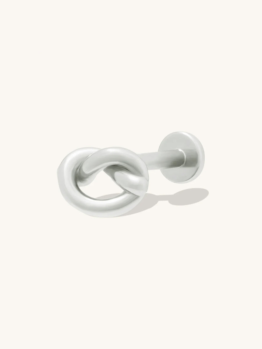Love Knot Silver Flat Back Earring
