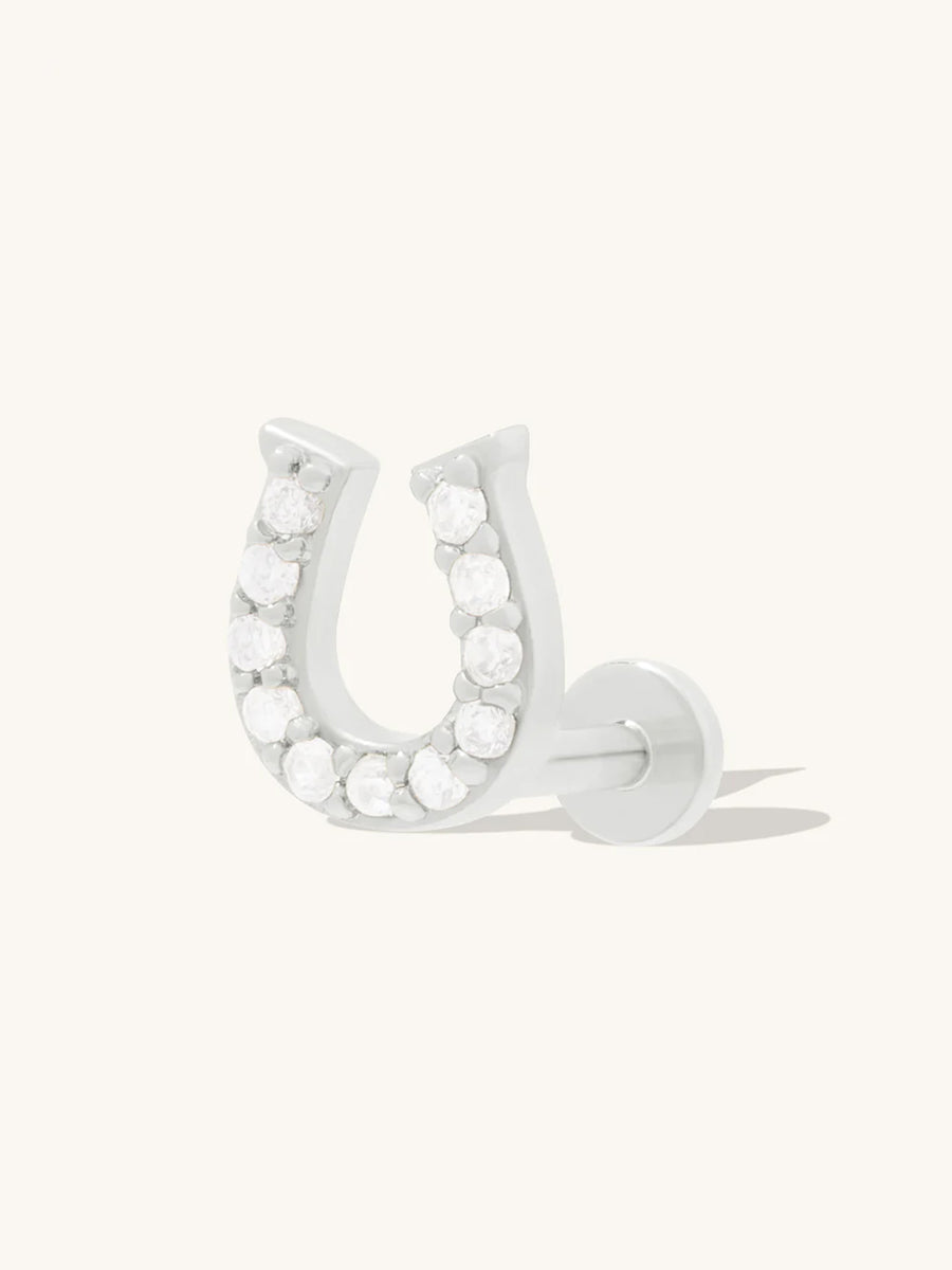 Lucky Silver Flat Back Earring