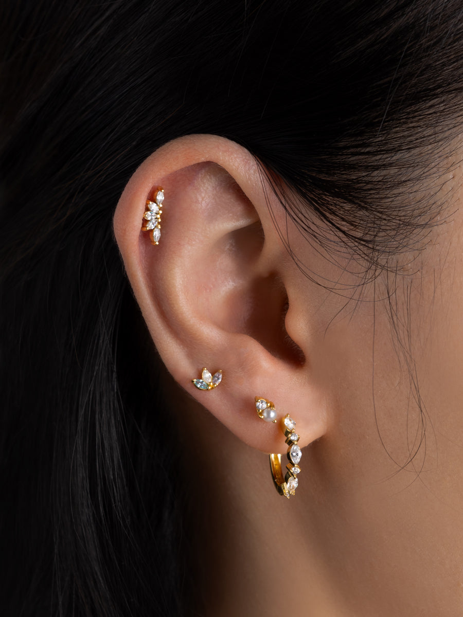 Moonlight Gold Flat Back Earring