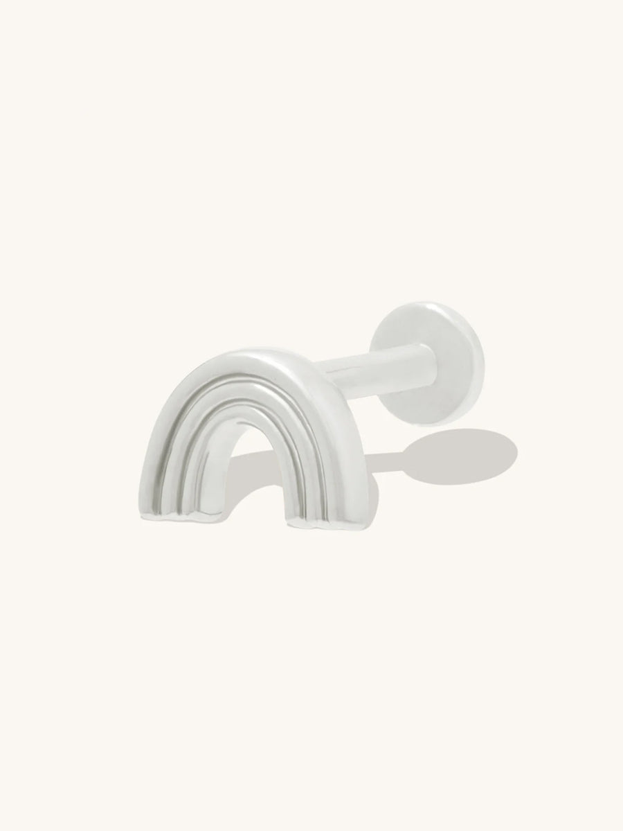 Rainbow Silver Flat Back Earring