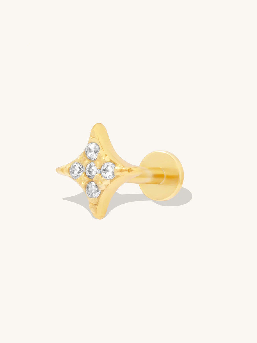 Sparkle Pave Gold Flat Back Earring