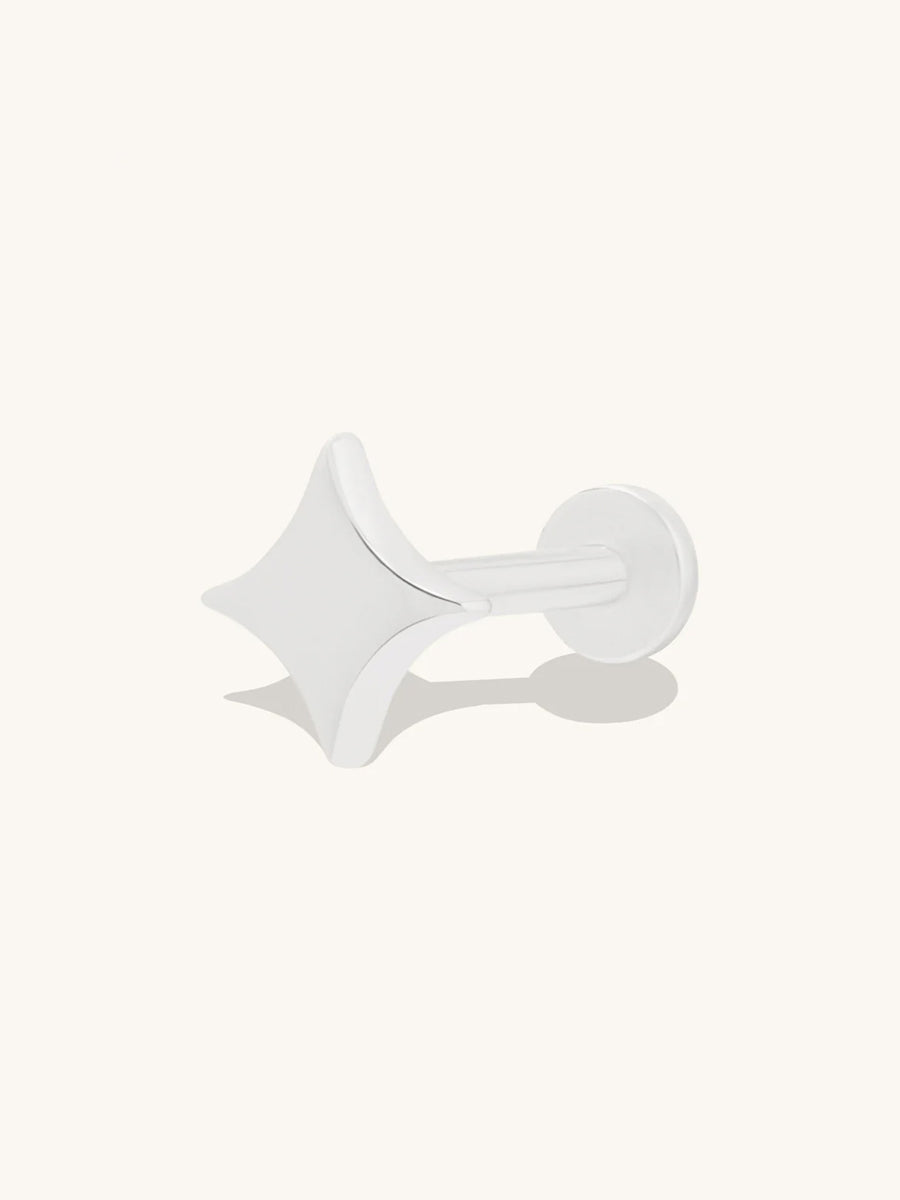 Sparkle Silver Flat Back Earring