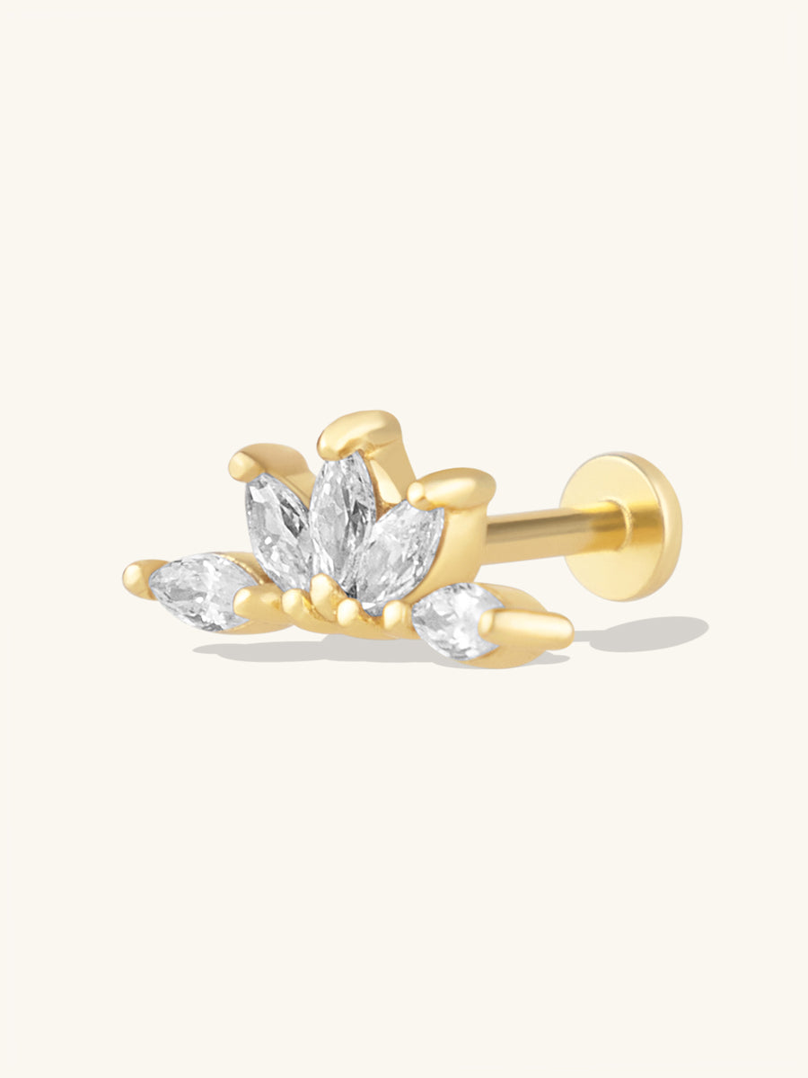 Sunrays Gold Flat Back Earring