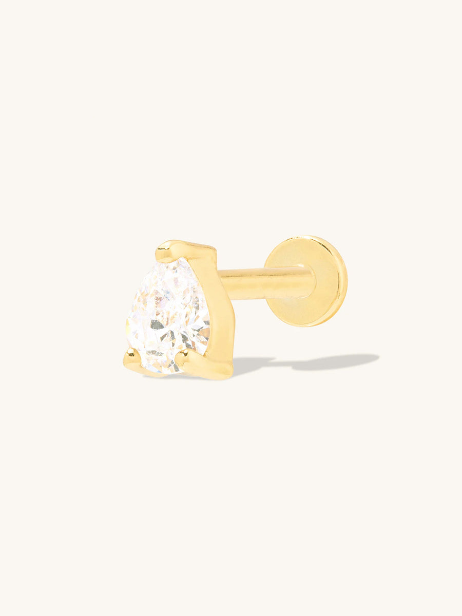 Teardrop Gold 3mm Flat Back Earring