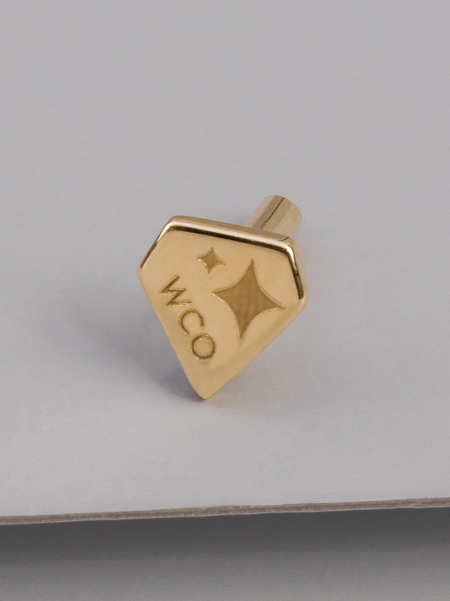 Jewel 14K Solid Gold Flat Back Earring Post