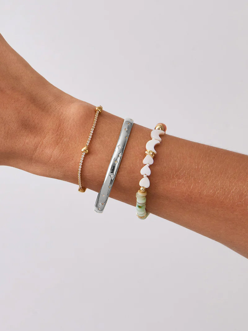 Midnight Hour Silver Bangle