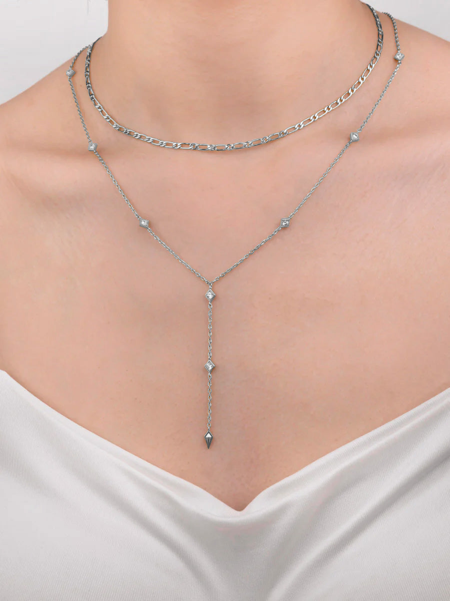 Arya Lariat Silver Necklace