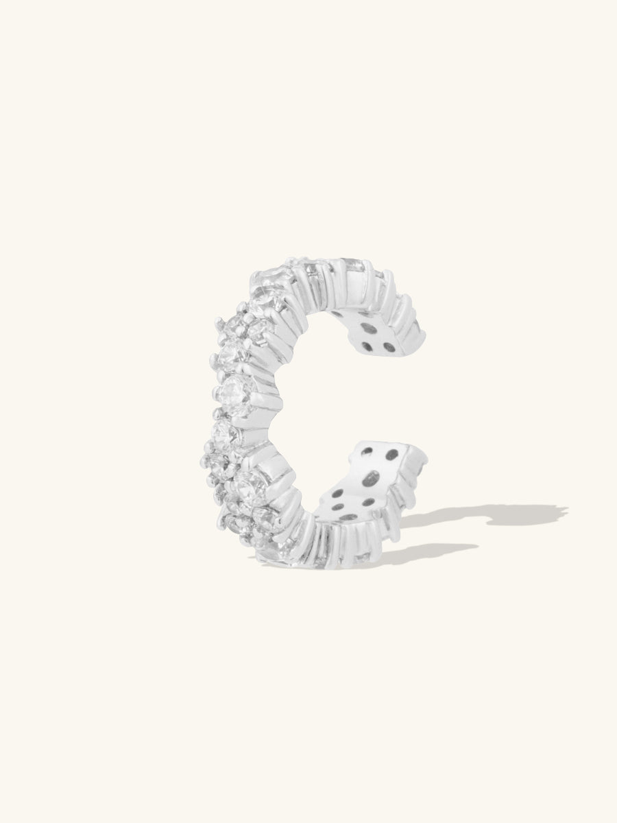 Aurora Pave Silver Ear Cuff