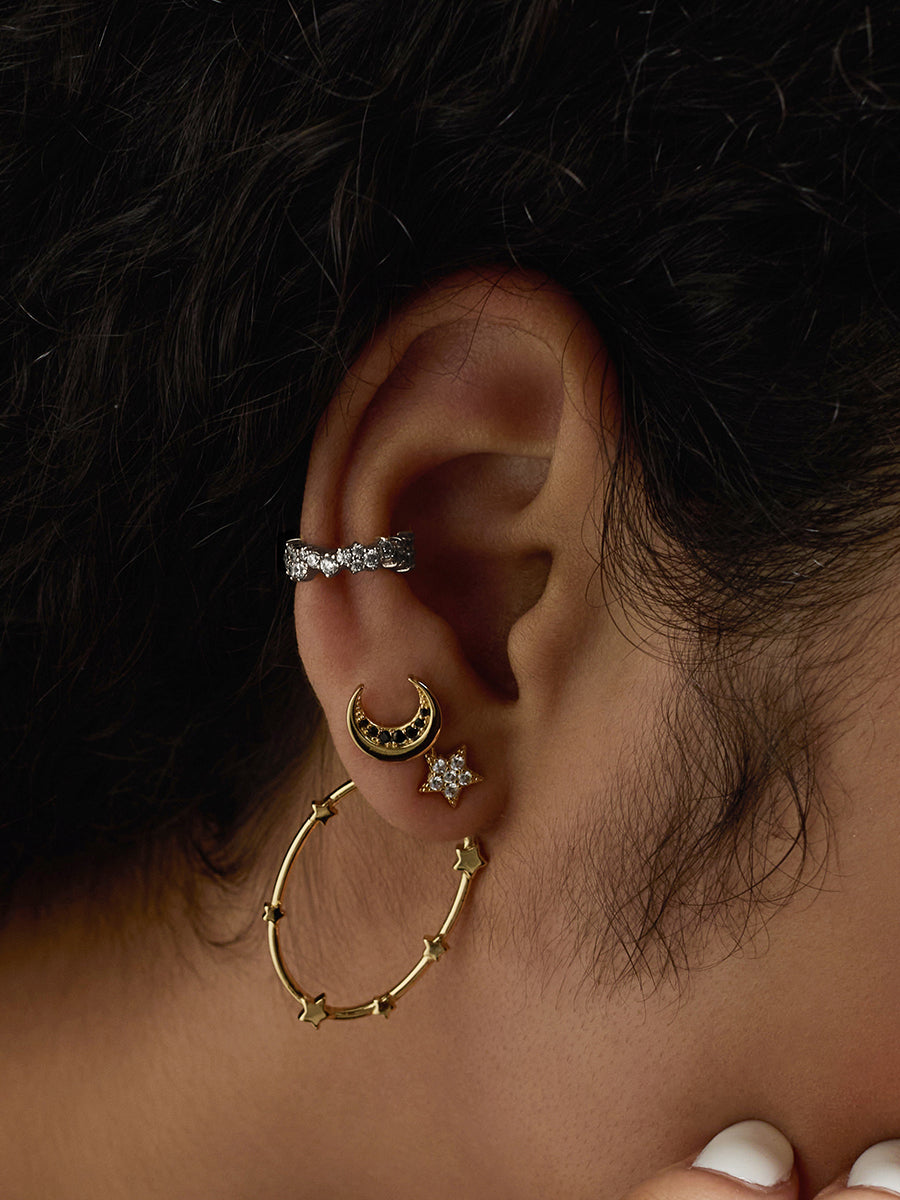 Aurora Pave Silver Ear Cuff