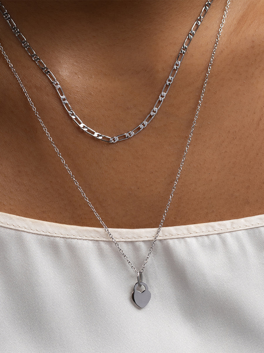 Figaro Chain Silver Necklace