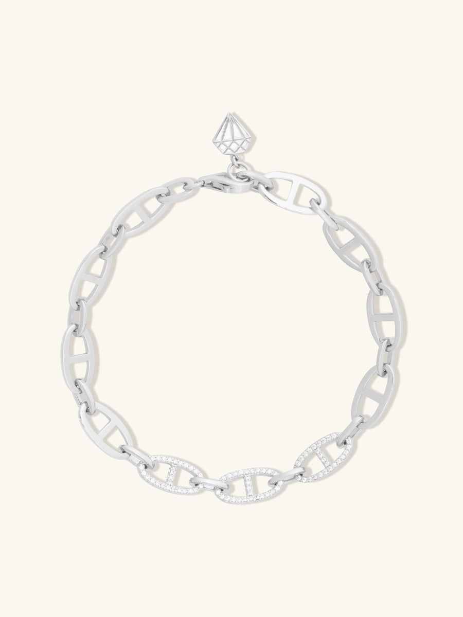 Multi Link Anchor 925 Sterling Silver Chain Bracelet