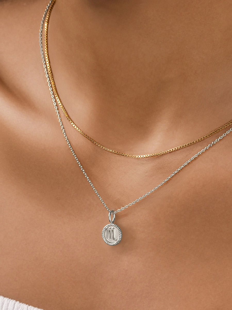 Scorpio Zodiac Mother of Pearl 925 Sterling Silver Pendant