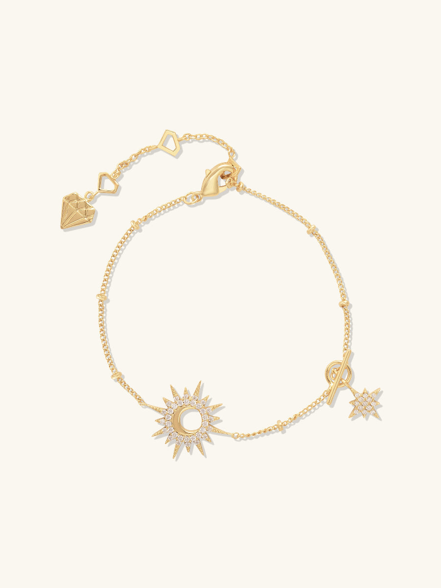 Sunlit Crescent Gold Bracelet