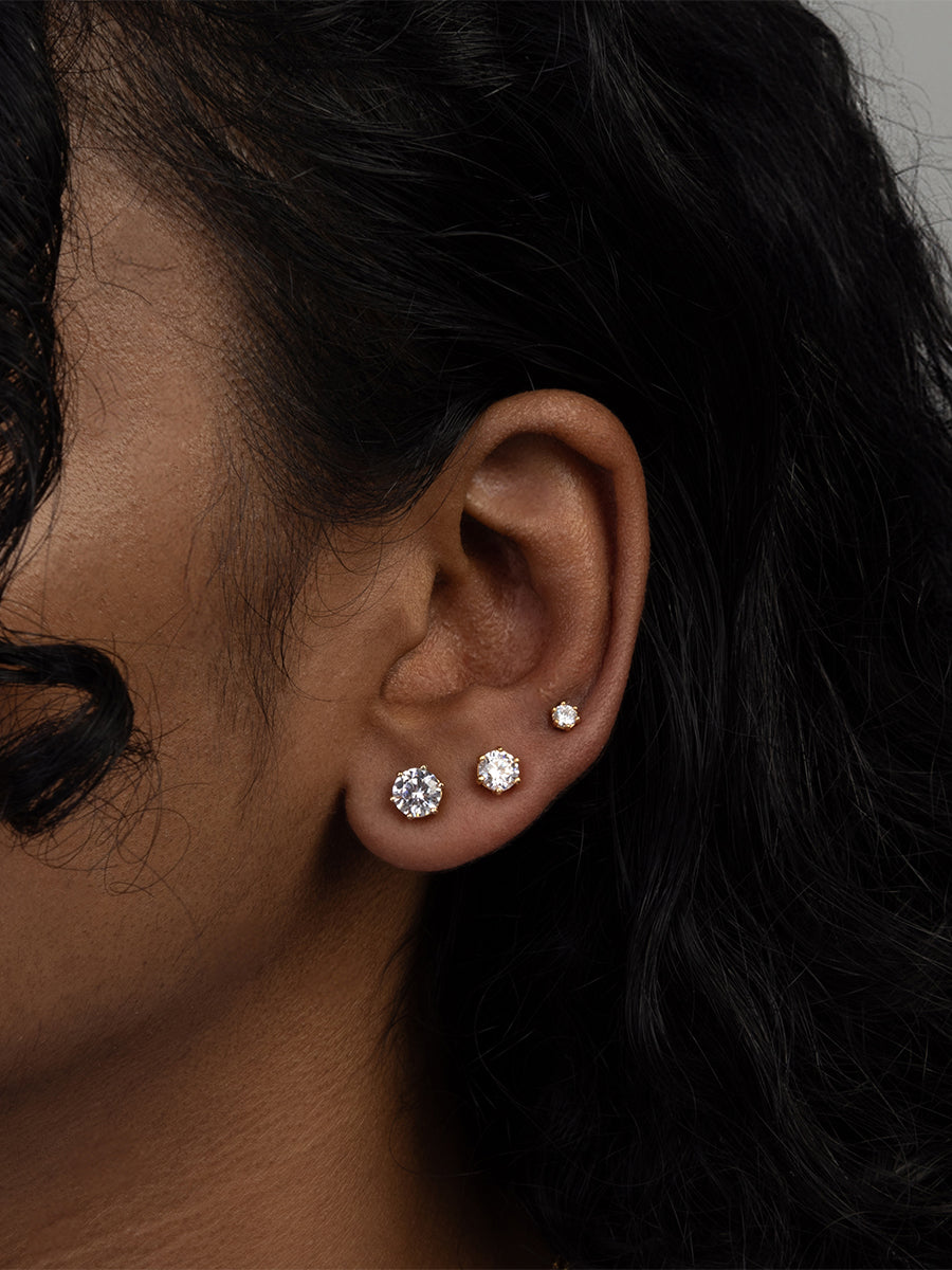 Brilliant Gold Stud Earrings