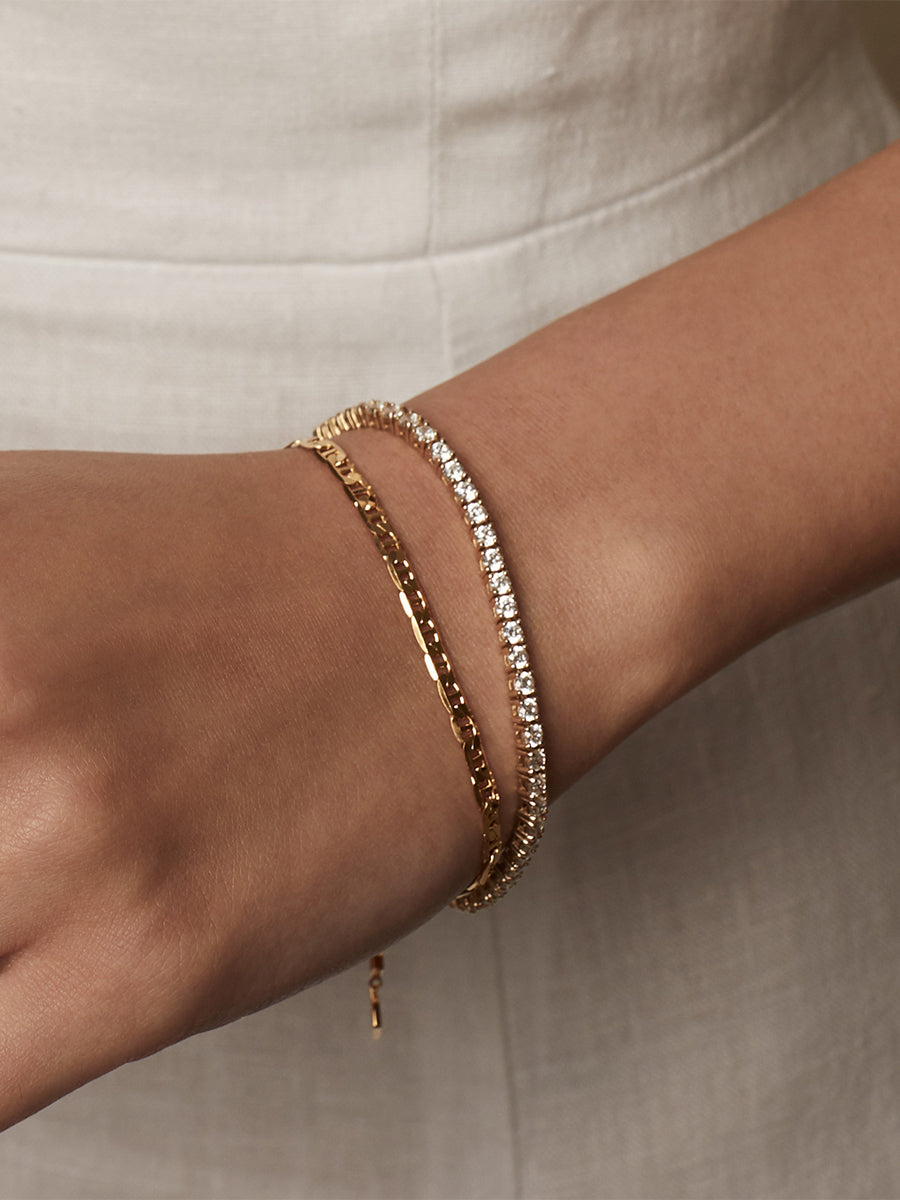 Pave 14K Gold Vermeil Tennis Bracelet