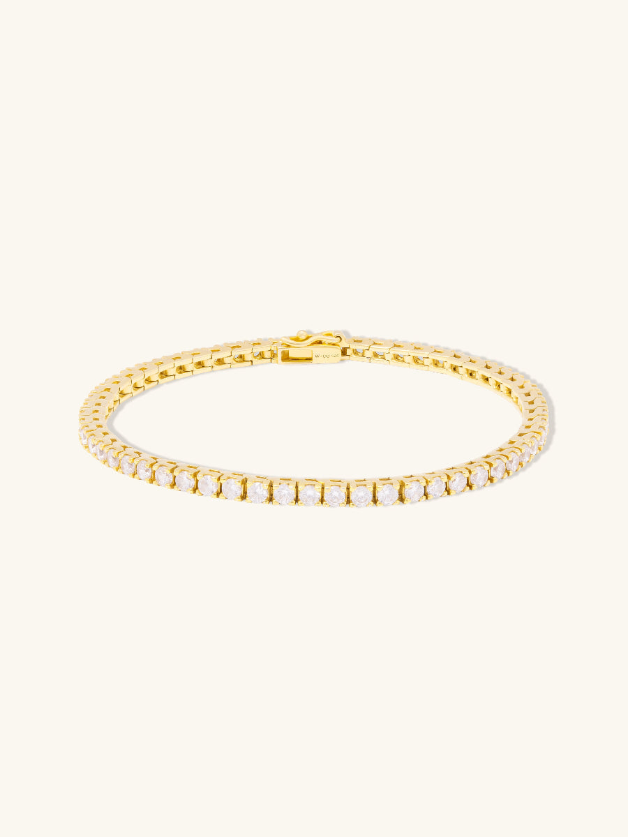 Pave 14K Gold Vermeil Tennis Bracelet