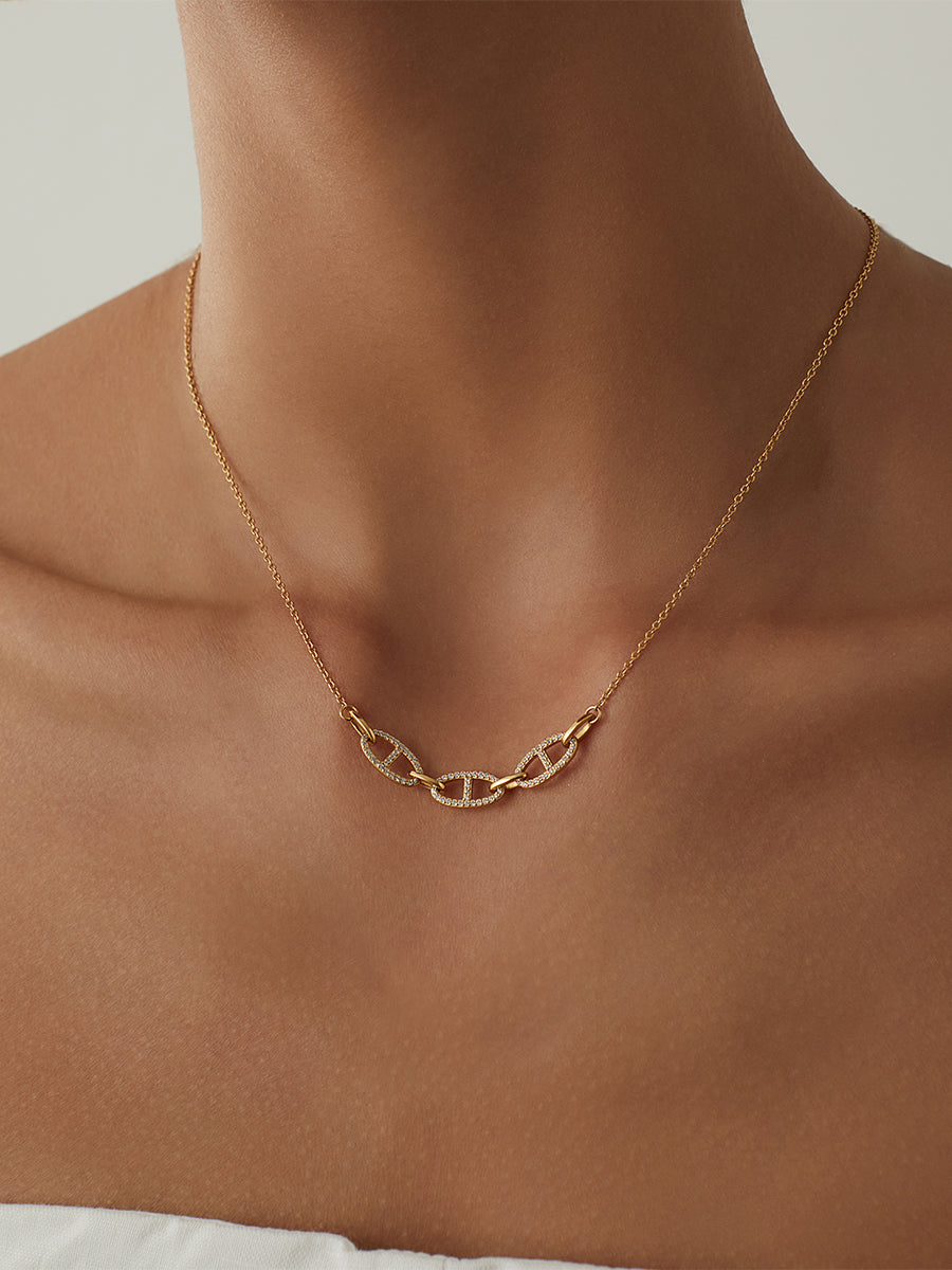 Link Anchor 14K Gold Vermeil Necklace