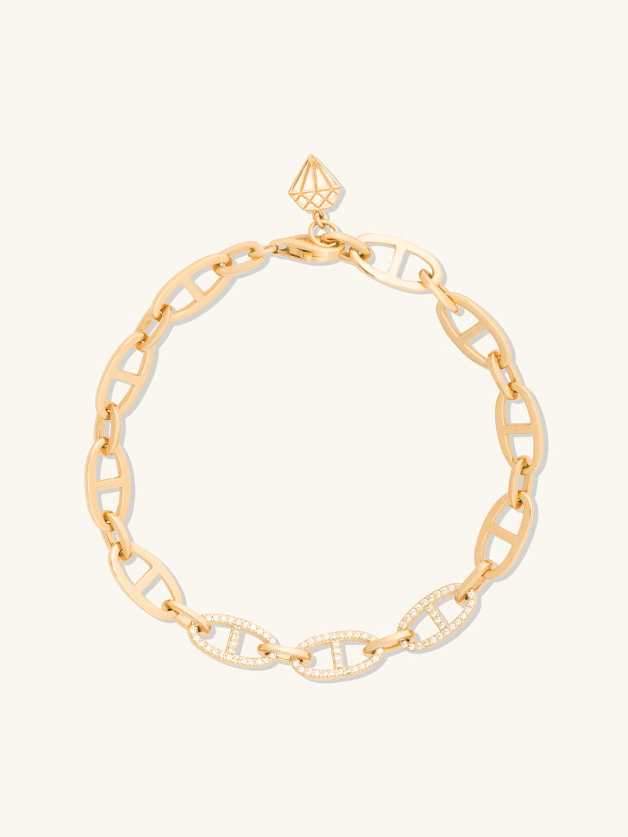 Multi Link Anchor 14K Gold Vermeil Chain Bracelet