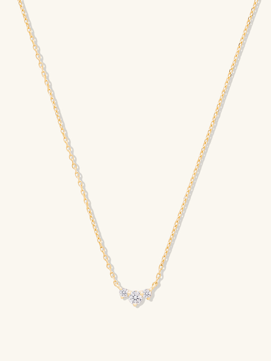Diamond Sunrays 14K Solid Gold Necklace