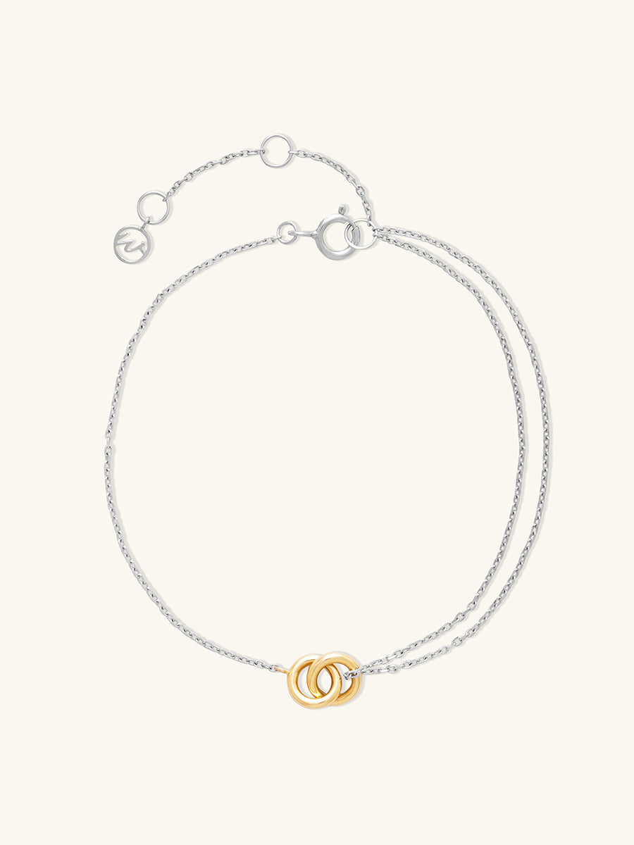 Double Link 14K Solid Gold Bracelet