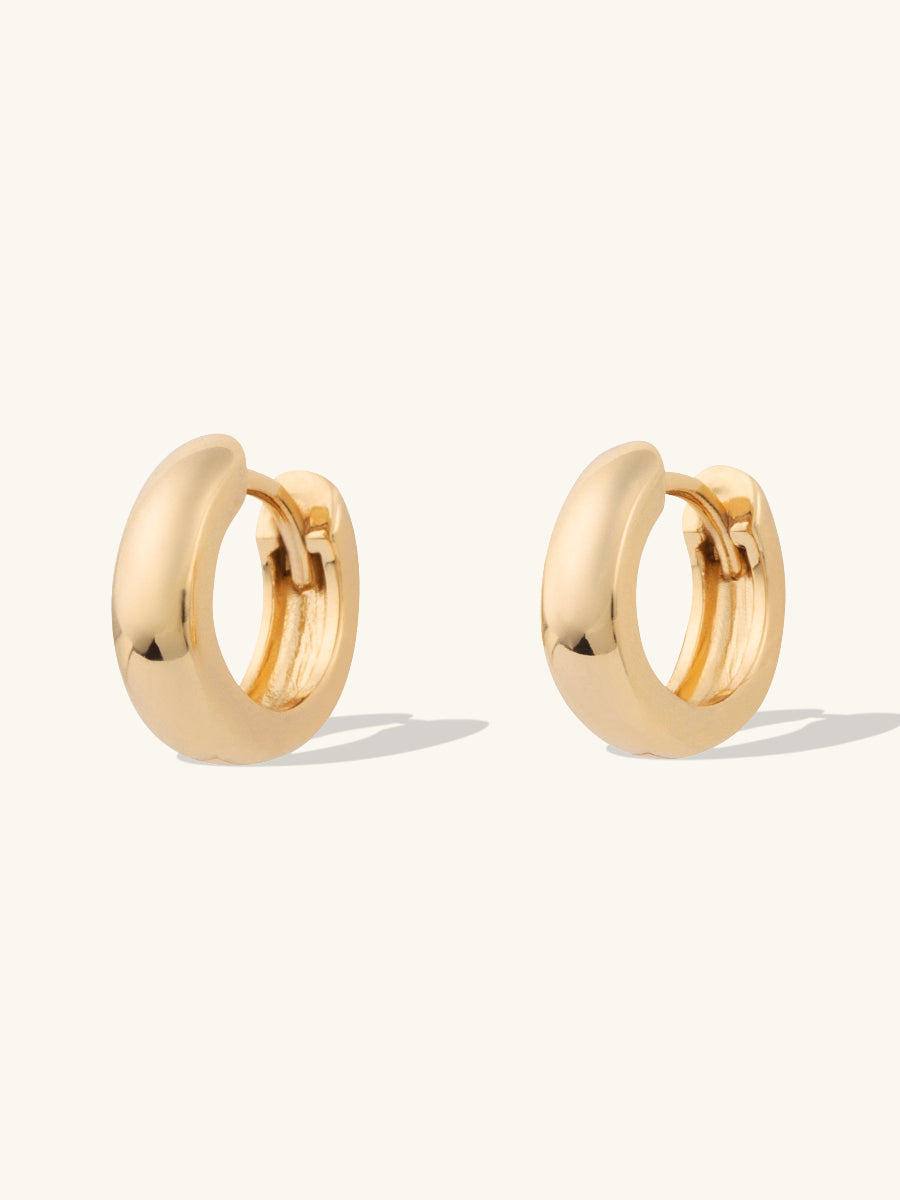 Chunky Classic Gold 7mm Baby Huggie Earrings