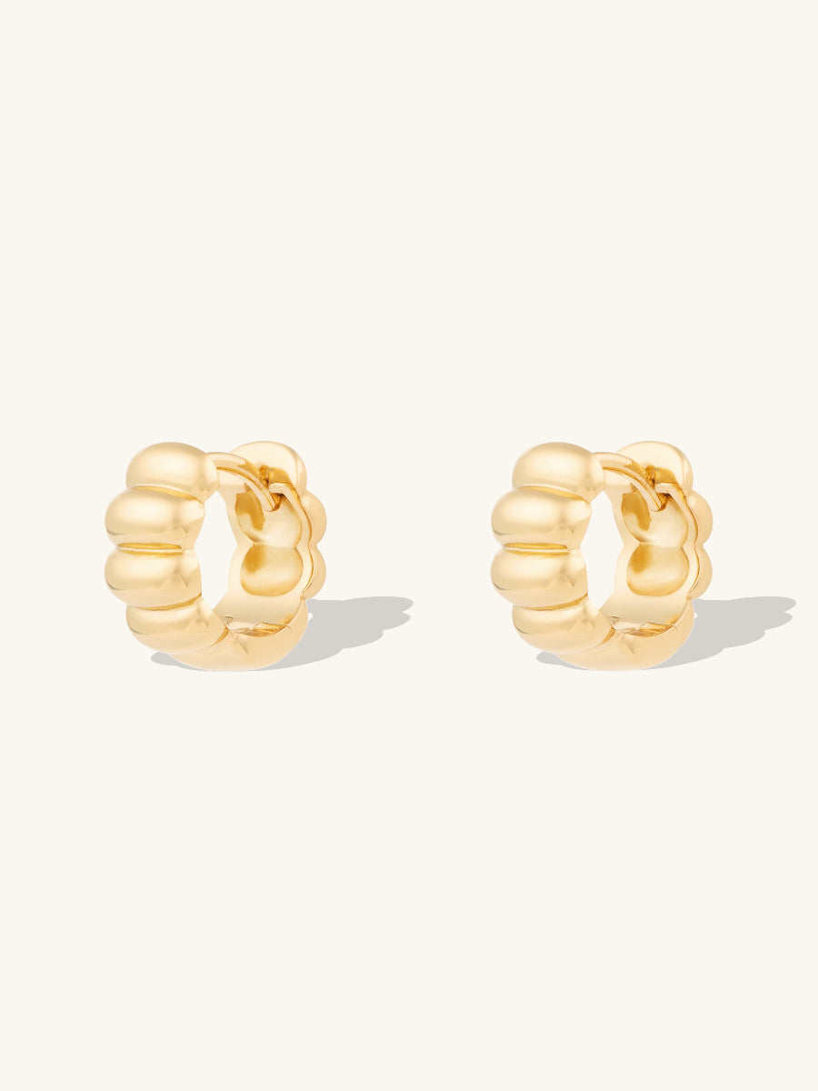 Eloise Gold 7mm Chubby Baby Huggie Earrings