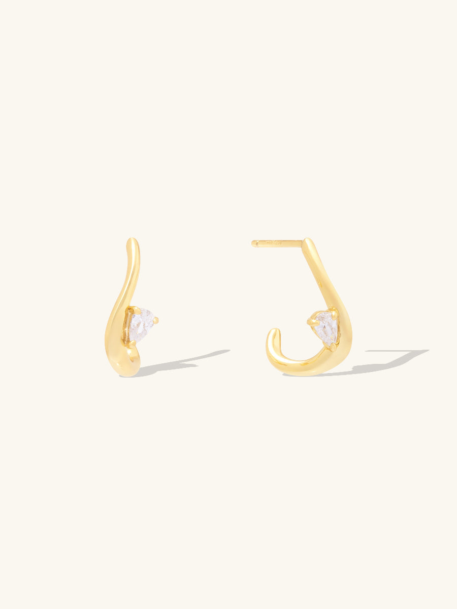 Flow Diamante 14K Gold Vermeil Earrings