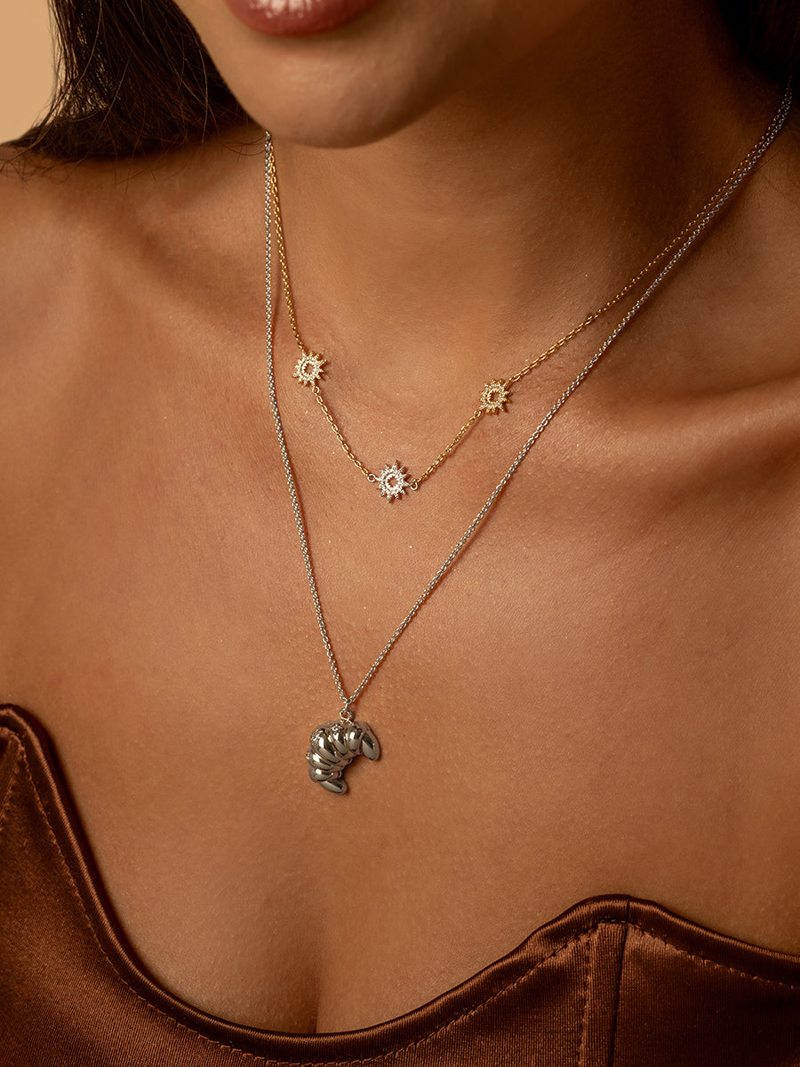 Croissant Silver Necklace