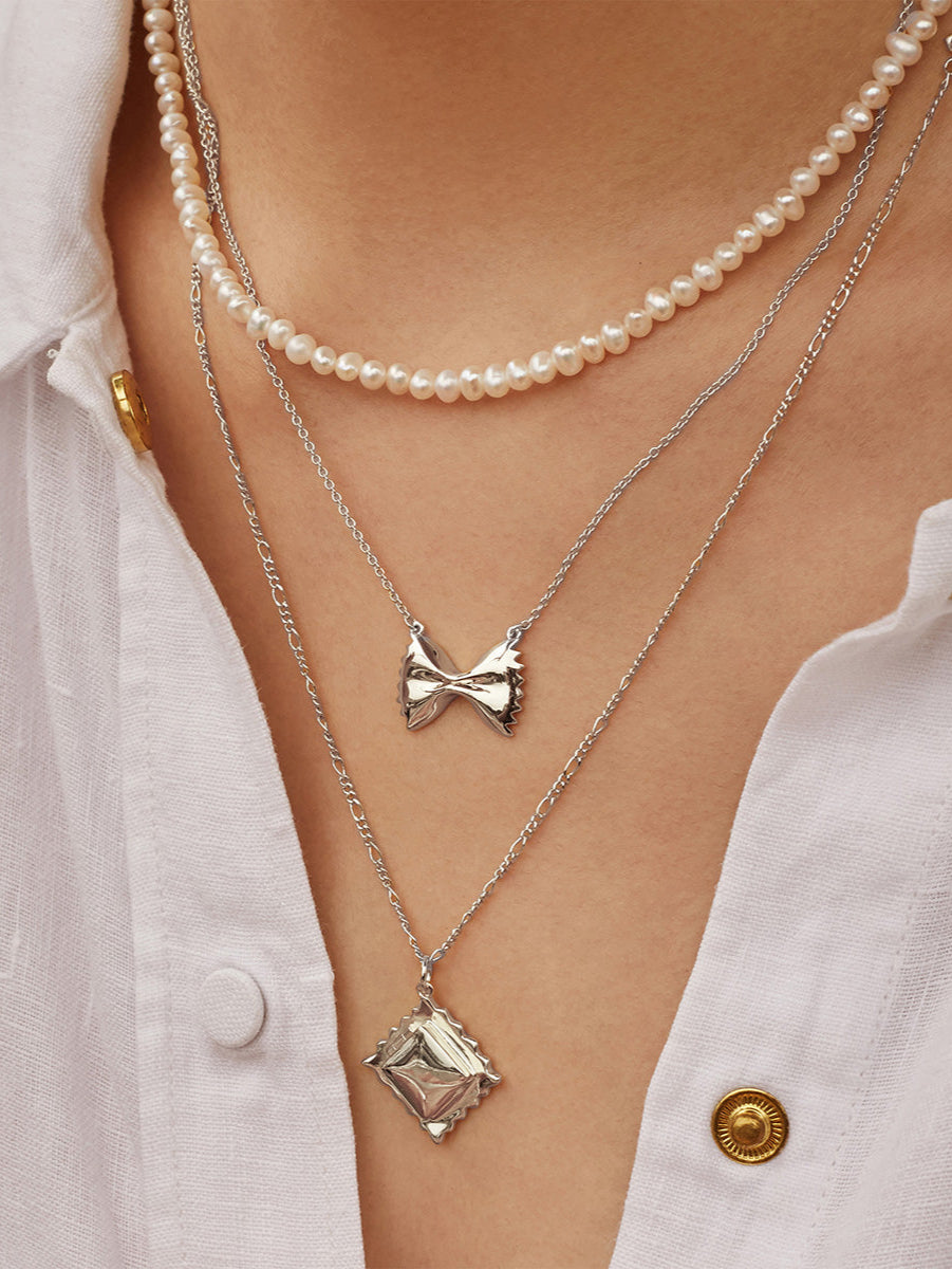 Ravioli Silver Necklace