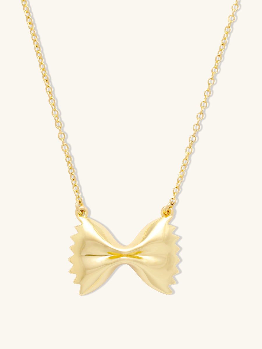 Bow Tie Pasta Gold Necklace