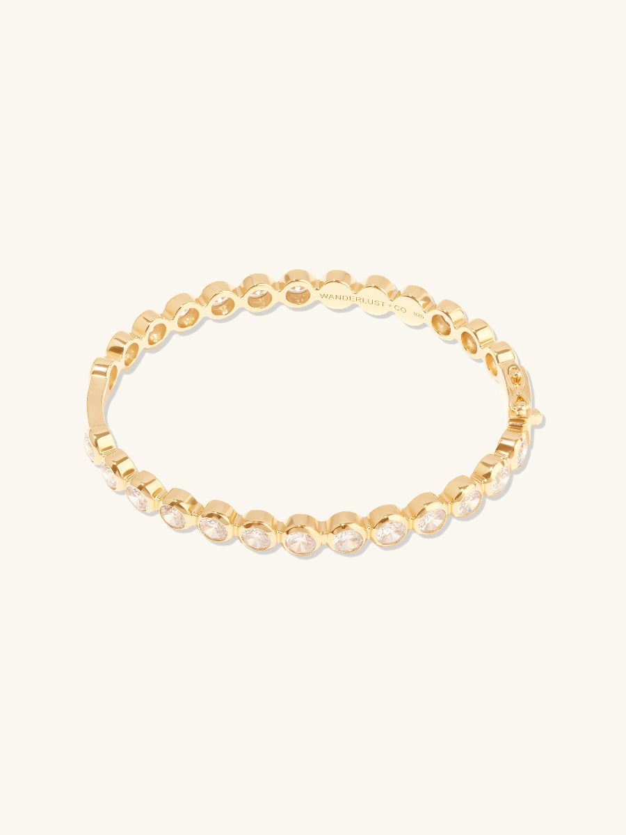 Brilliant Bezel 14K Gold Vermeil Bangle
