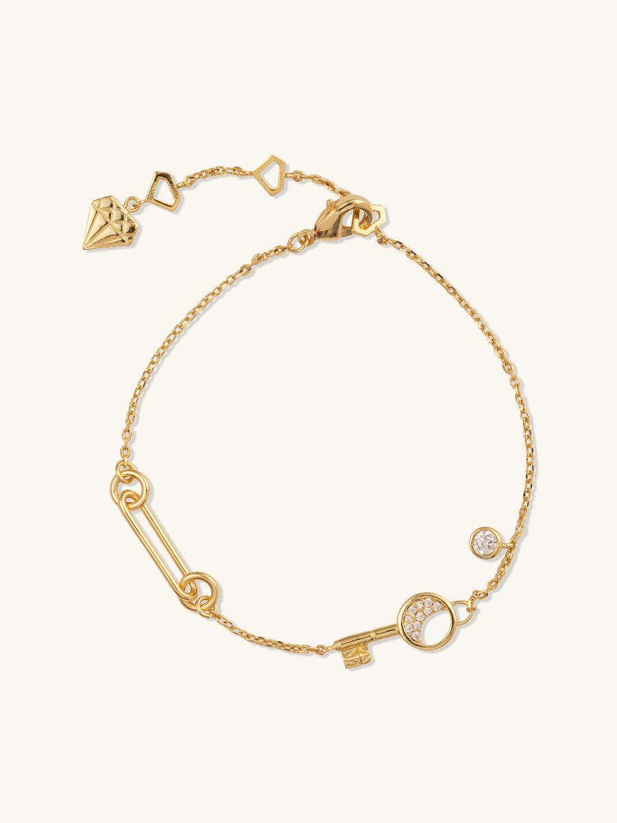 Crescent Key Gold Bracelet