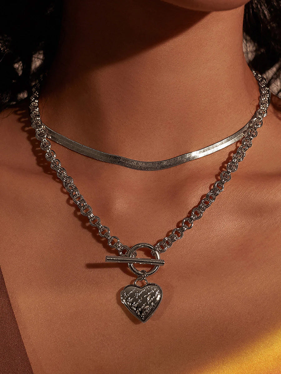 Honor Heart Mantra Silver Locket Necklace