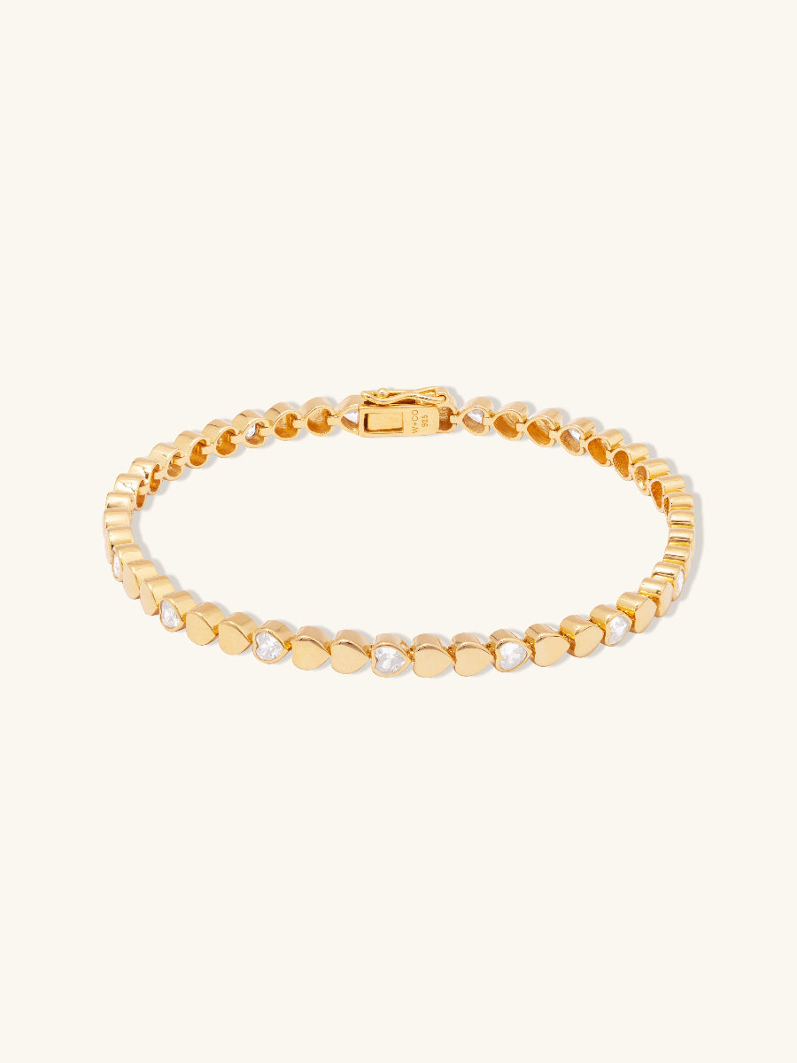 Multi Hearts 14K Gold Vermeil Bracelet