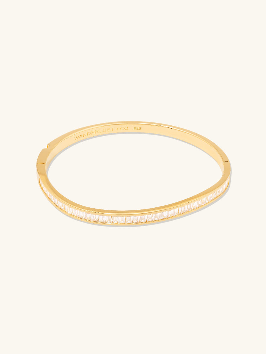 Wave Baguette 14K Gold Vermeil Bangle