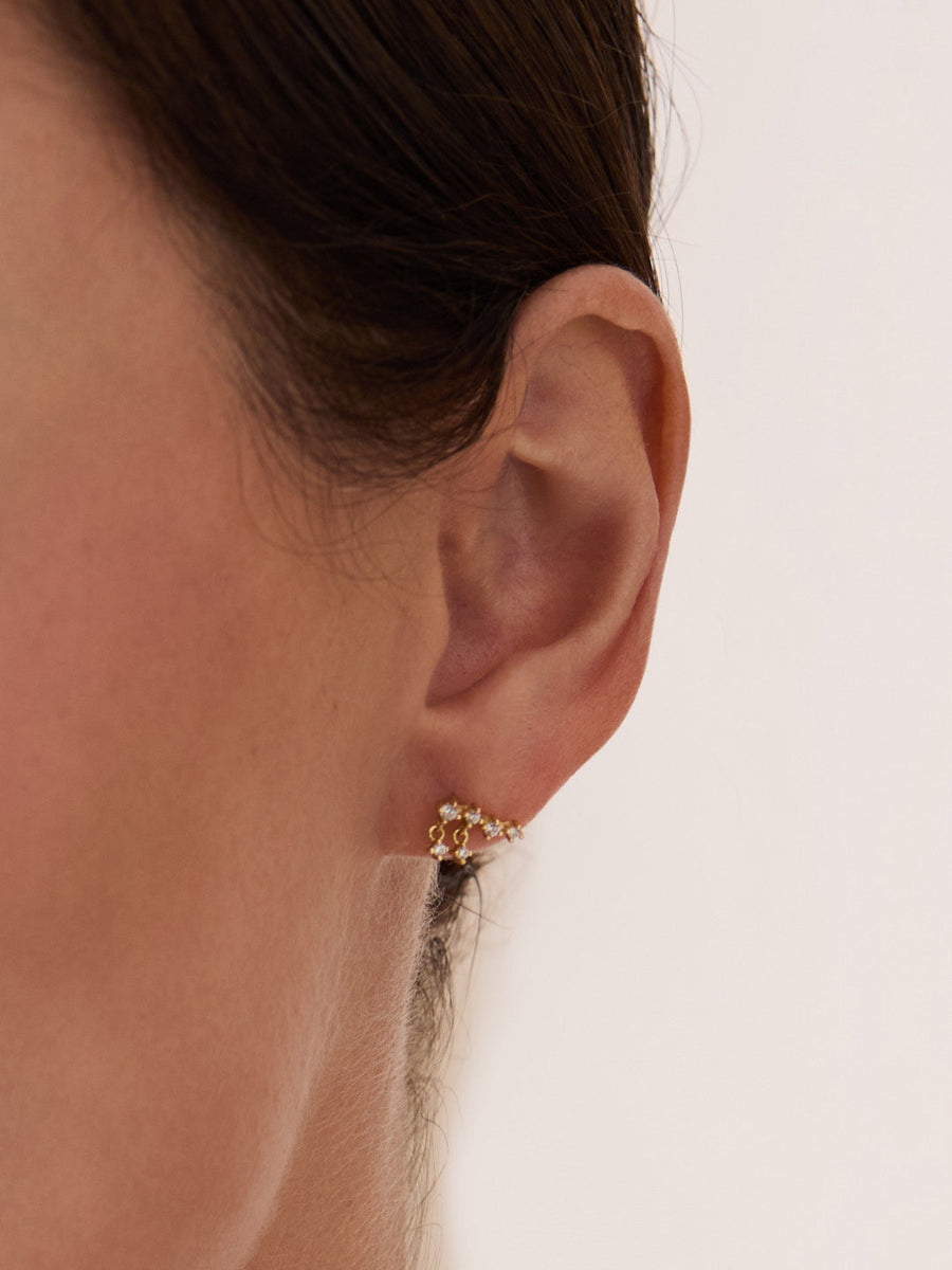 Brilliant Gems 14K Gold Vermeil Flat Back Earrings