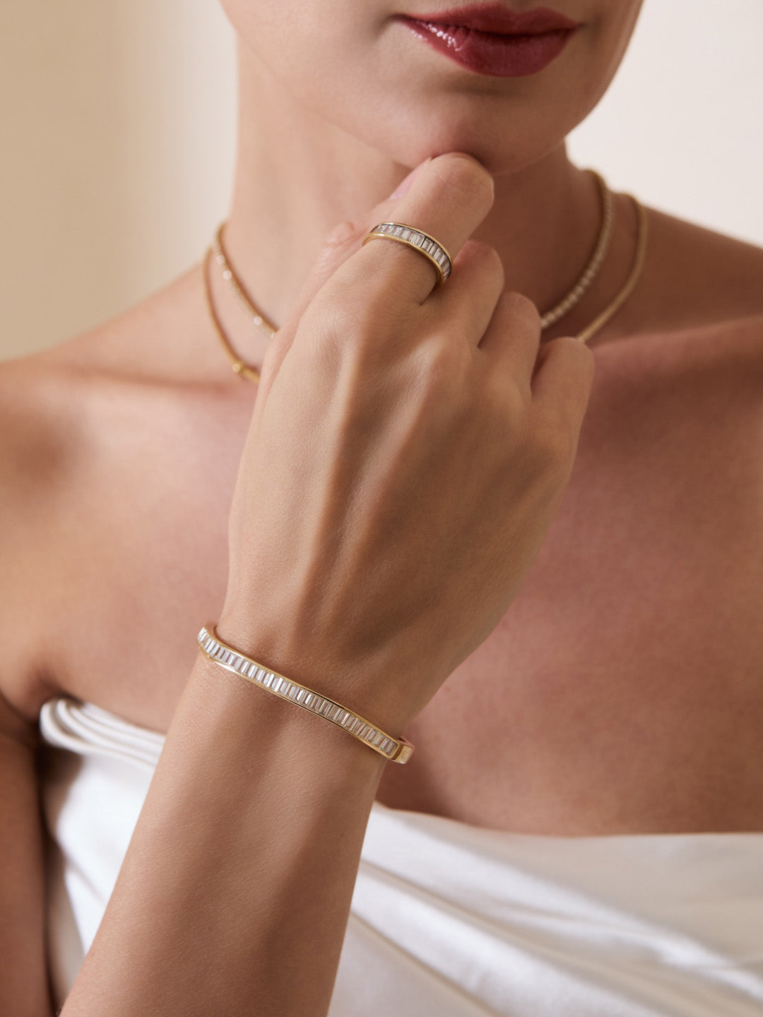 Wave Baguette 14K Gold Vermeil Bangle
