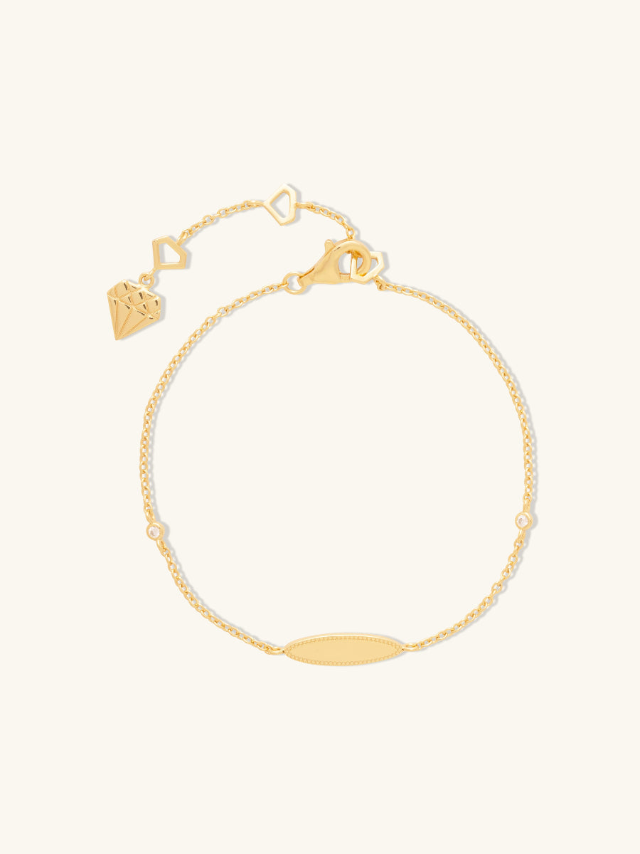 Oval ID 14K Gold Vermeil Bracelet