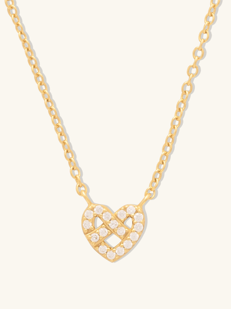 Heart Pretzel 14K Gold Vermeil Necklace