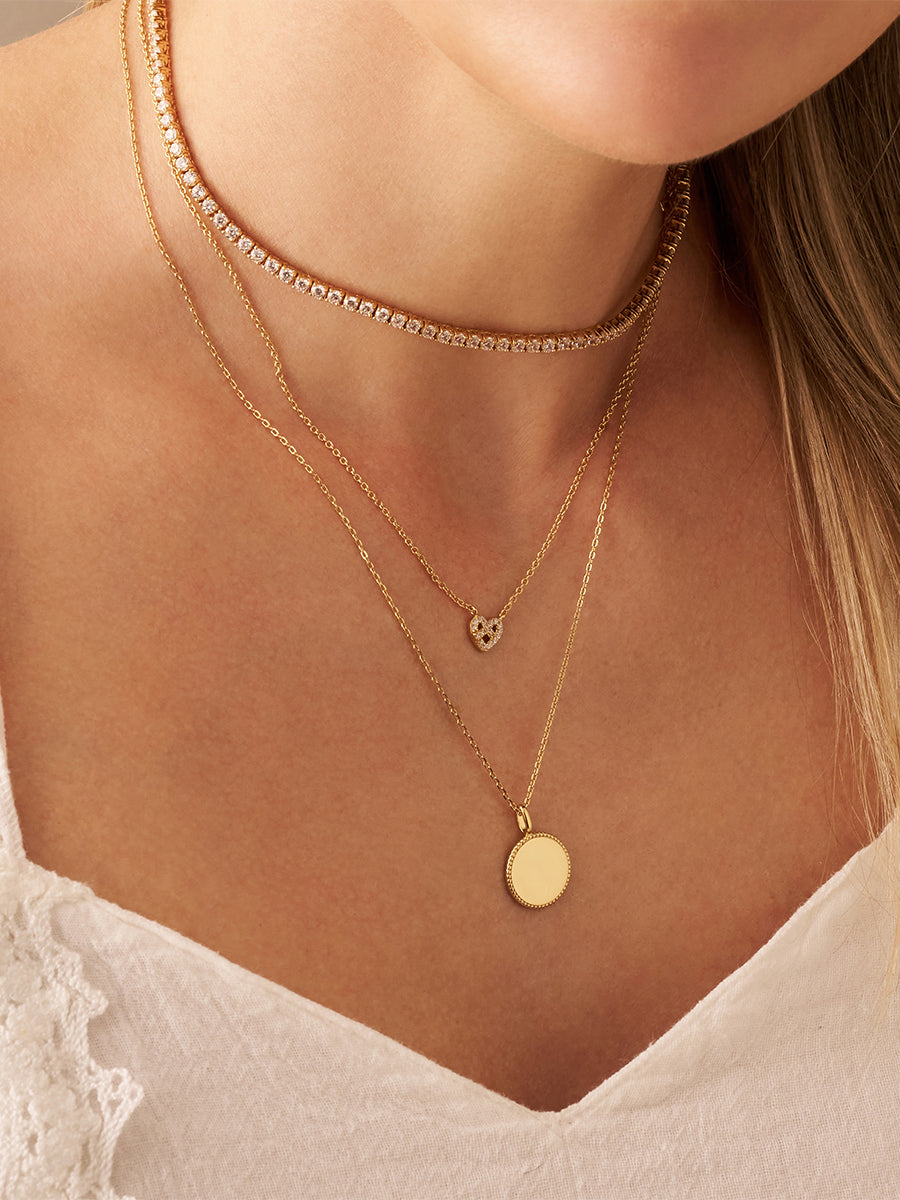 Heart Pretzel 14K Gold Vermeil Necklace