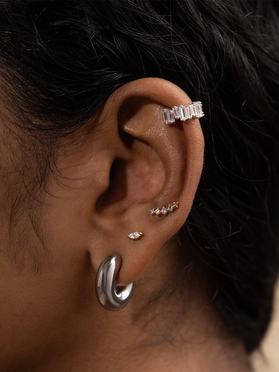 Hailey Nano Hoop 9mm Silver Earrings