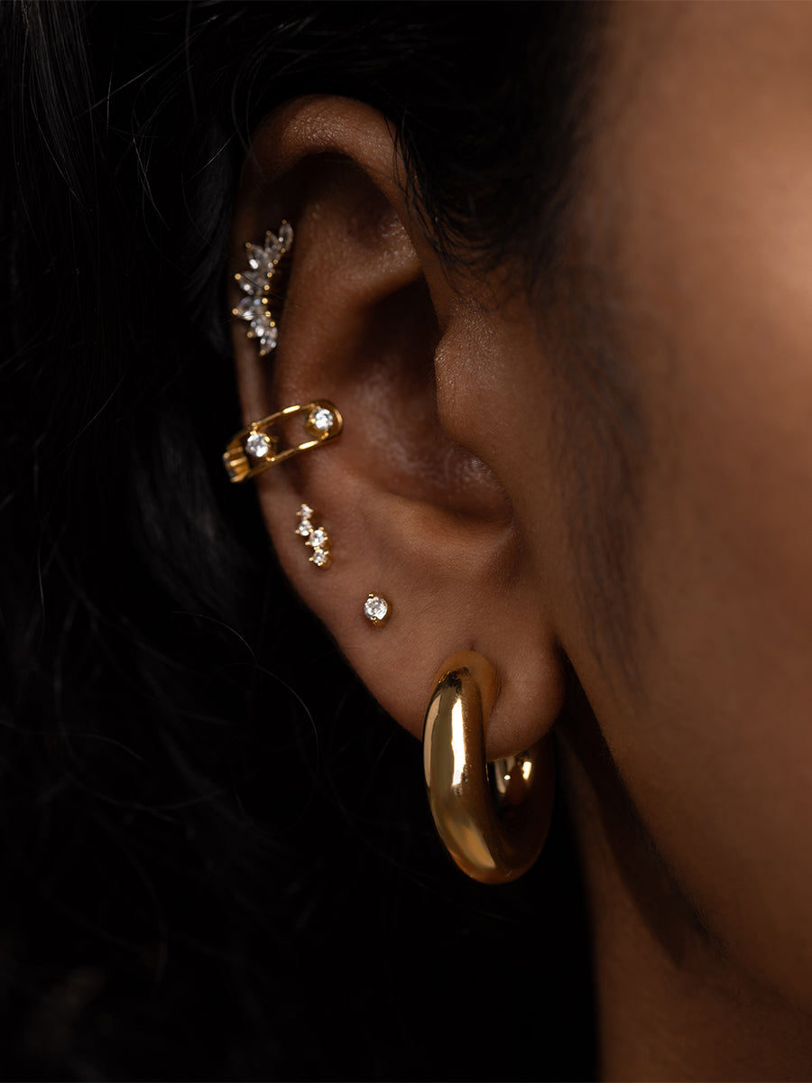 Hailey Petite Hoop 11mm Gold Earrings
