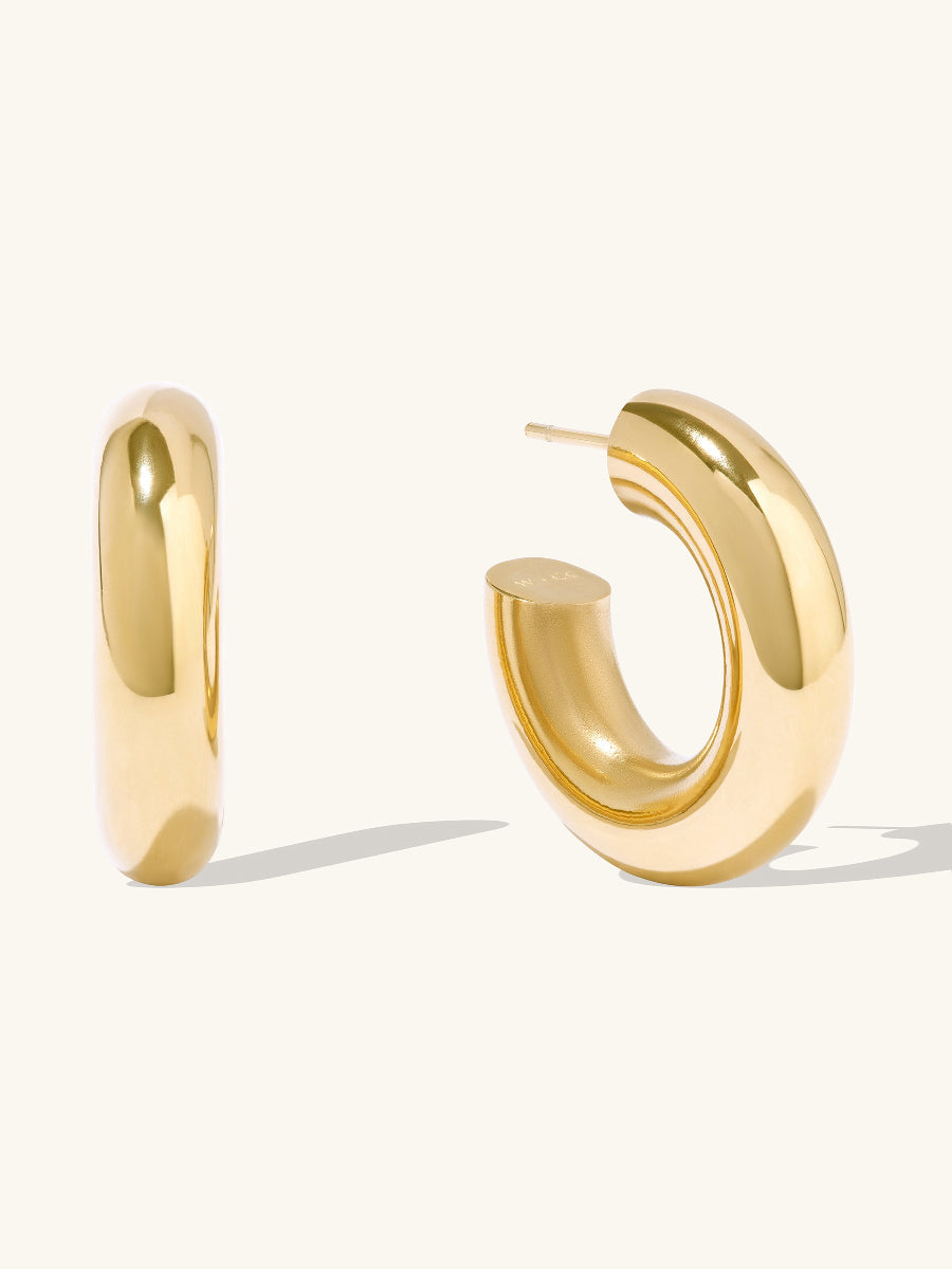 Hailey Petite Hoop 11mm Gold Earrings