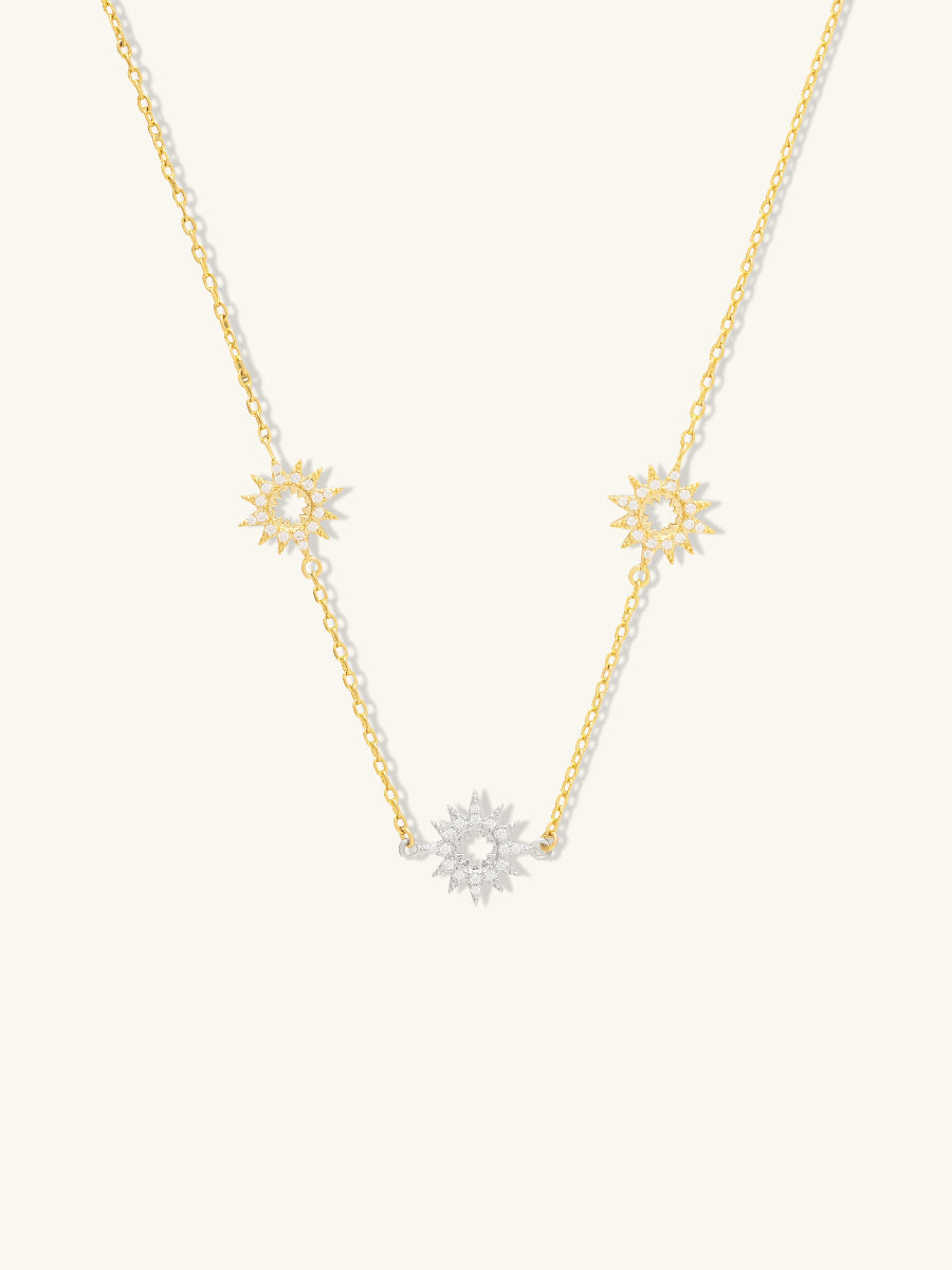 Sunlit Trio Gold Necklace