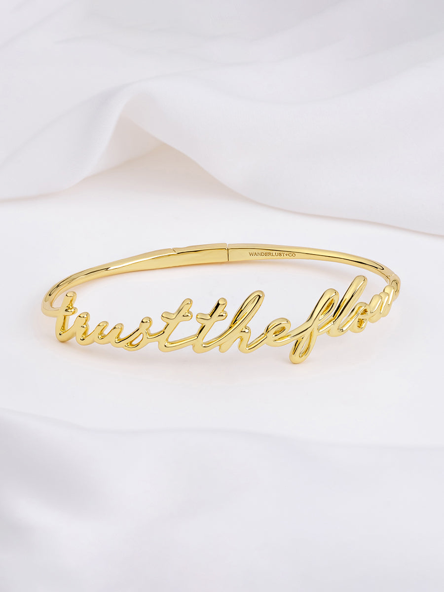 Trust The Flow Gold Bangle