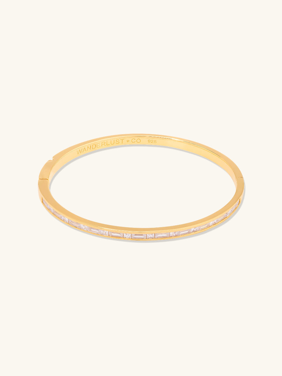 Classic Baguette 14K Gold Vermeil Bangle