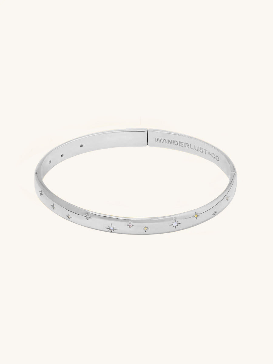 Midnight Hour Silver Bangle