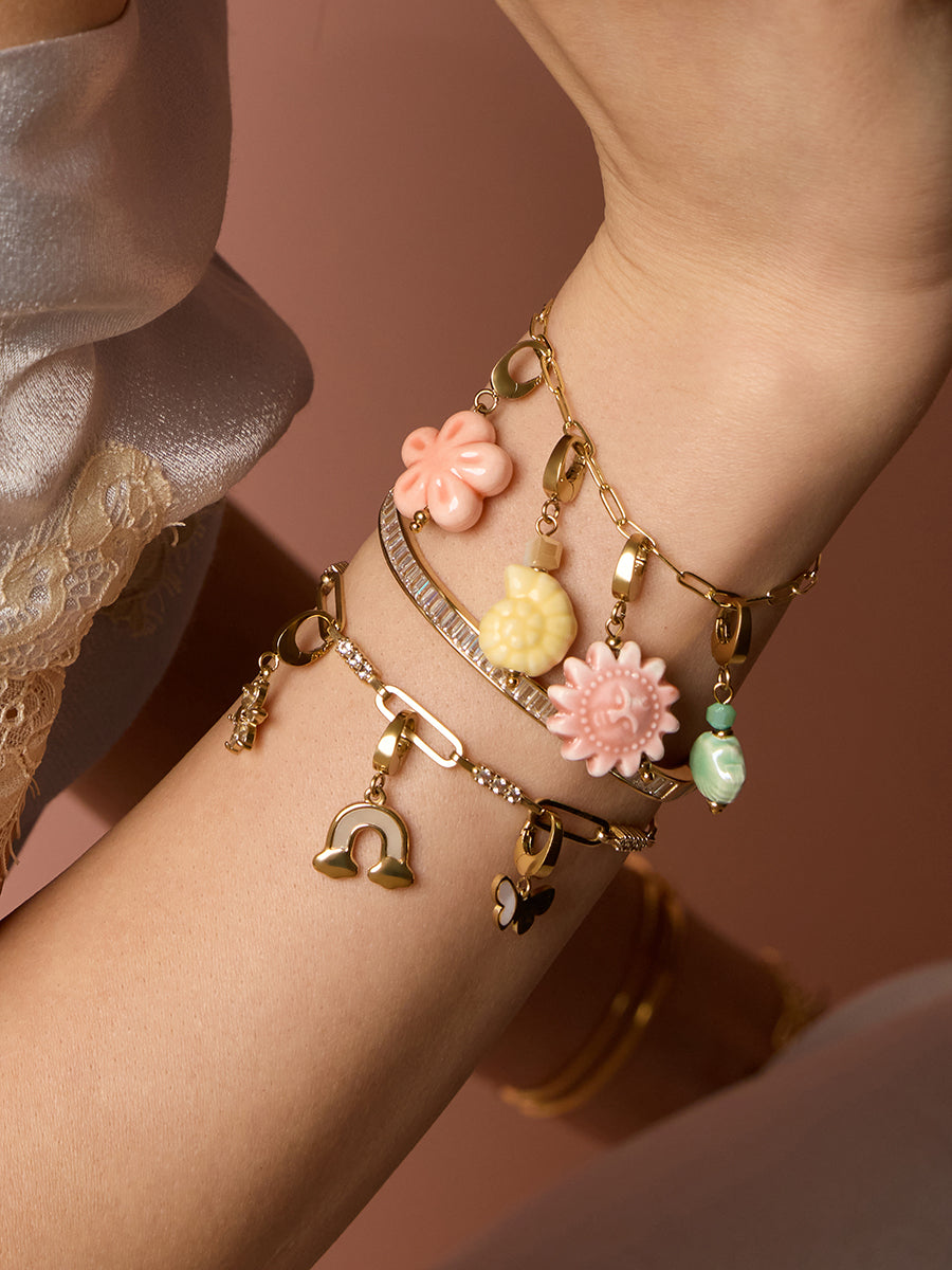 Butterfly Pearl & Gold Charm