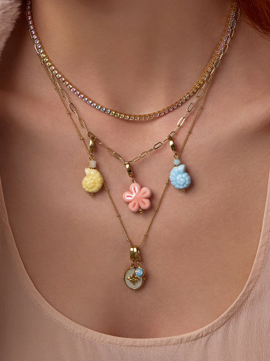 North Star Pearl & Gold Charm
