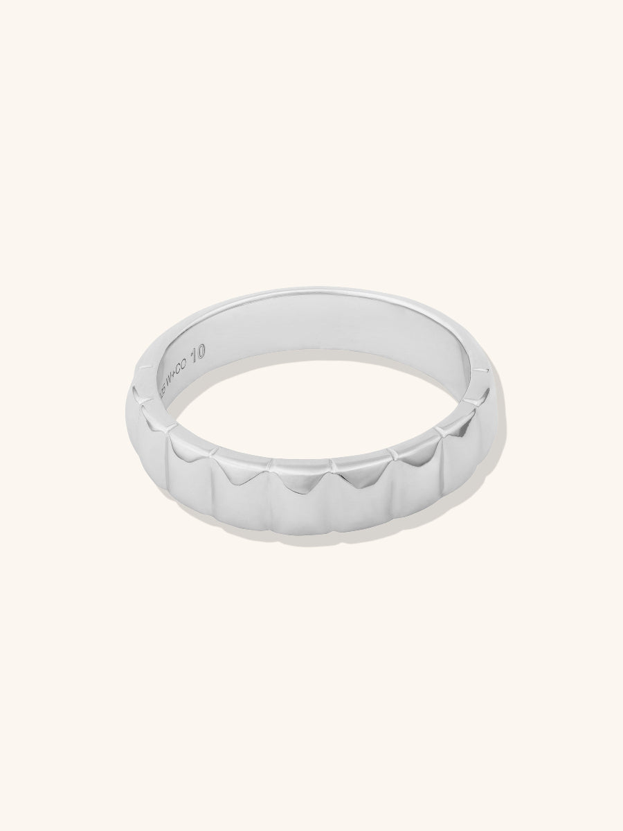 Checker 925 Sterling Silver Ring